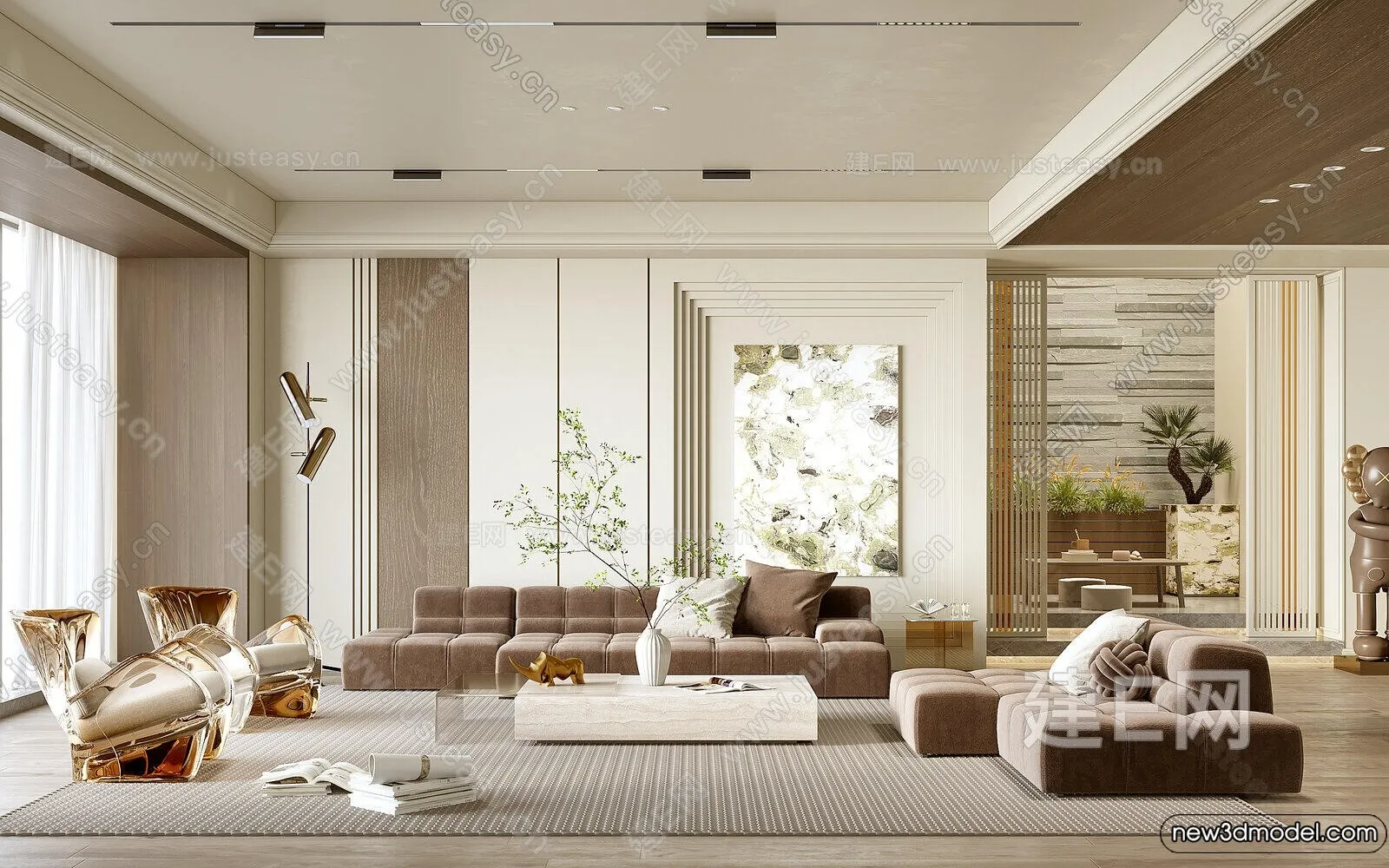 Living Room - 3D Models - 3D Interior Scenes - Modern Style - 301