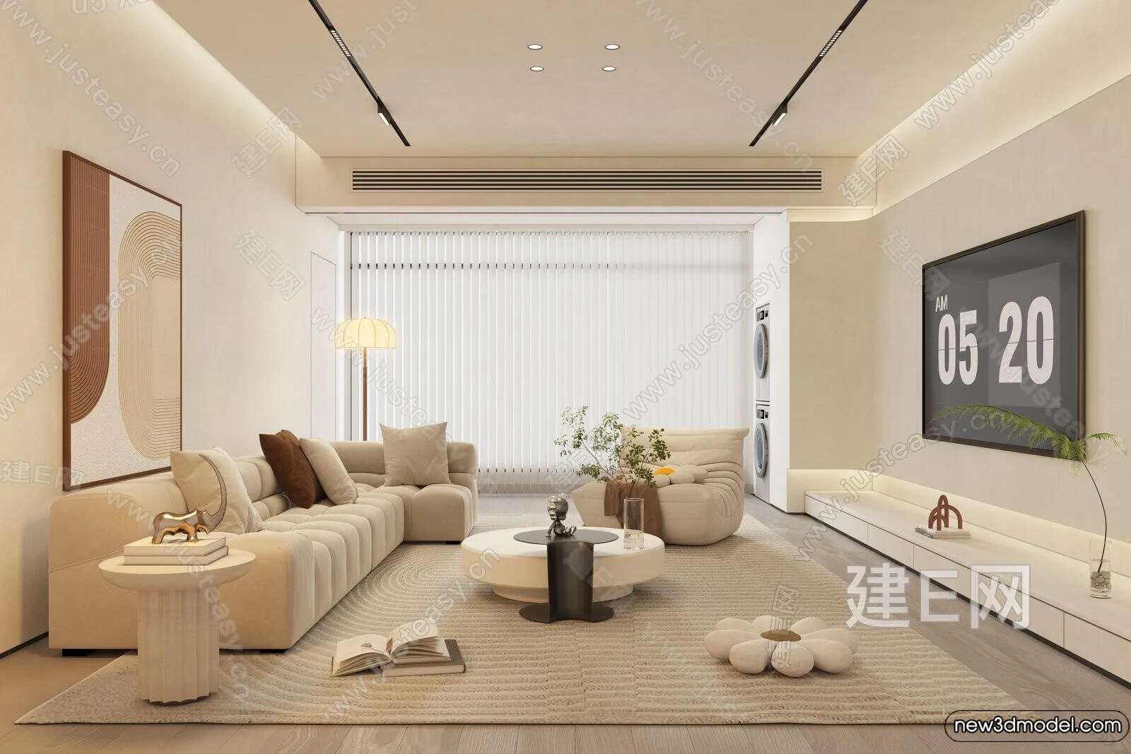 Living Room - 3D Models - 3D Interior Scenes - Modern Style - 305