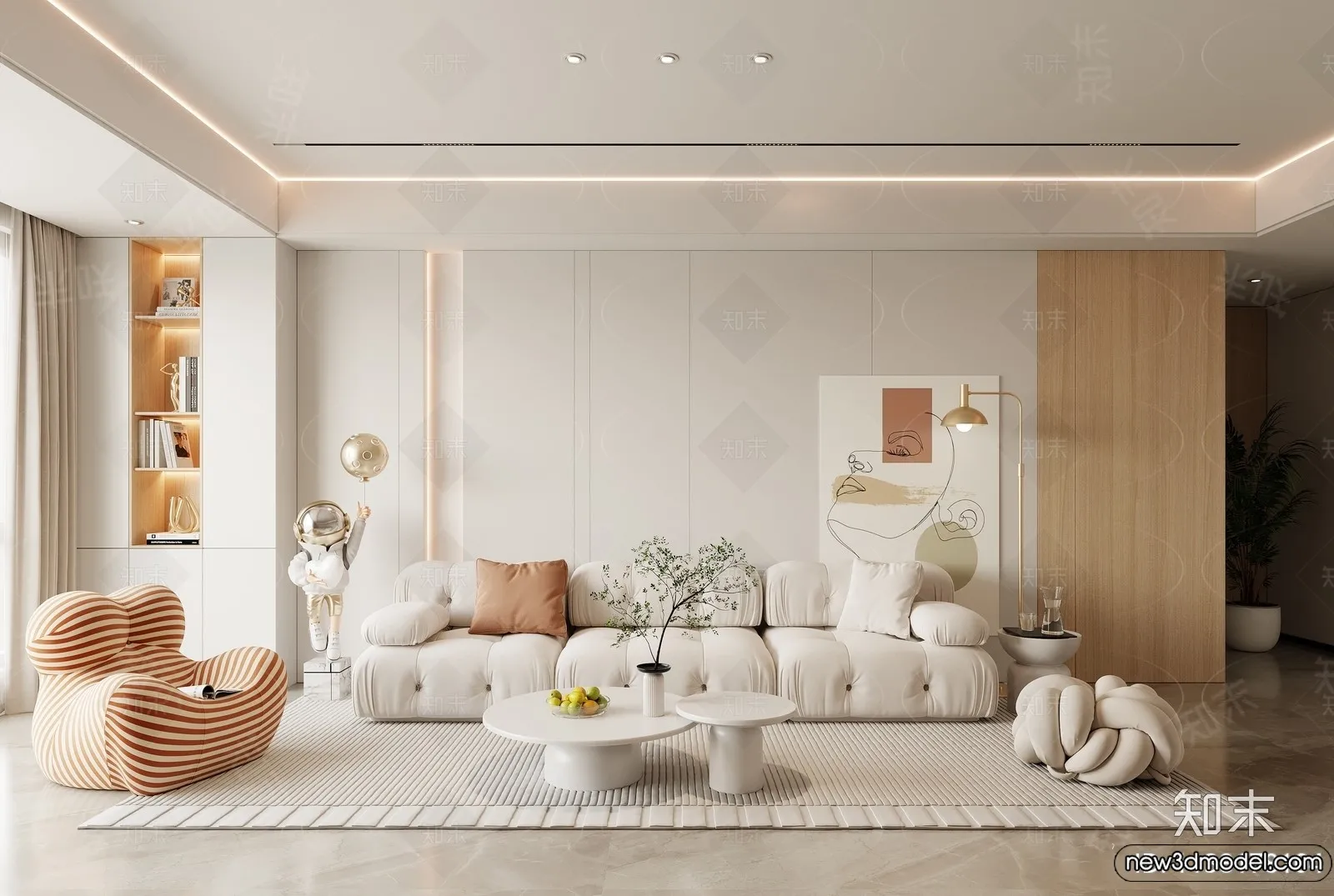 Living Room - 3D Models - 3D Interior Scenes - Modern Style - 307