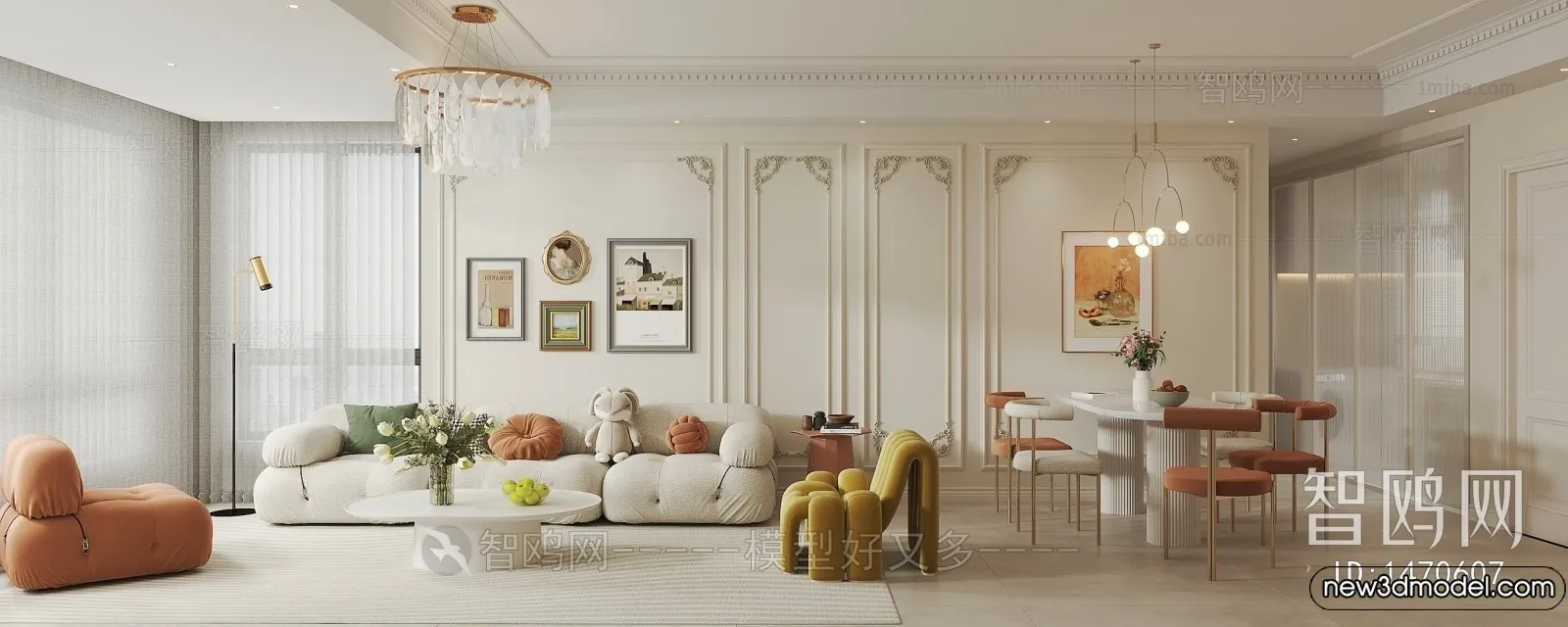 Living Room - 3D Models - 3D Interior Scenes - Modern Style - 312