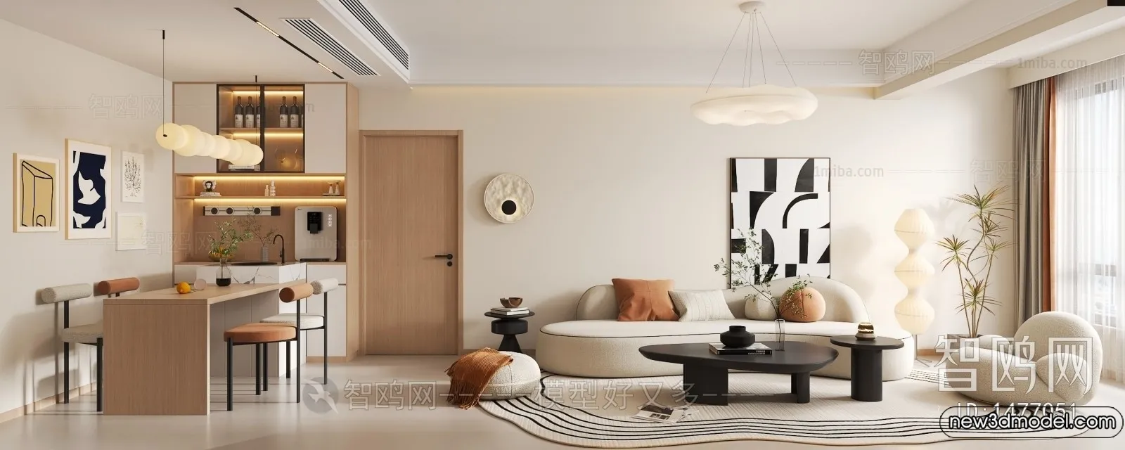 Living Room - 3D Models - 3D Interior Scenes - Modern Style - 313