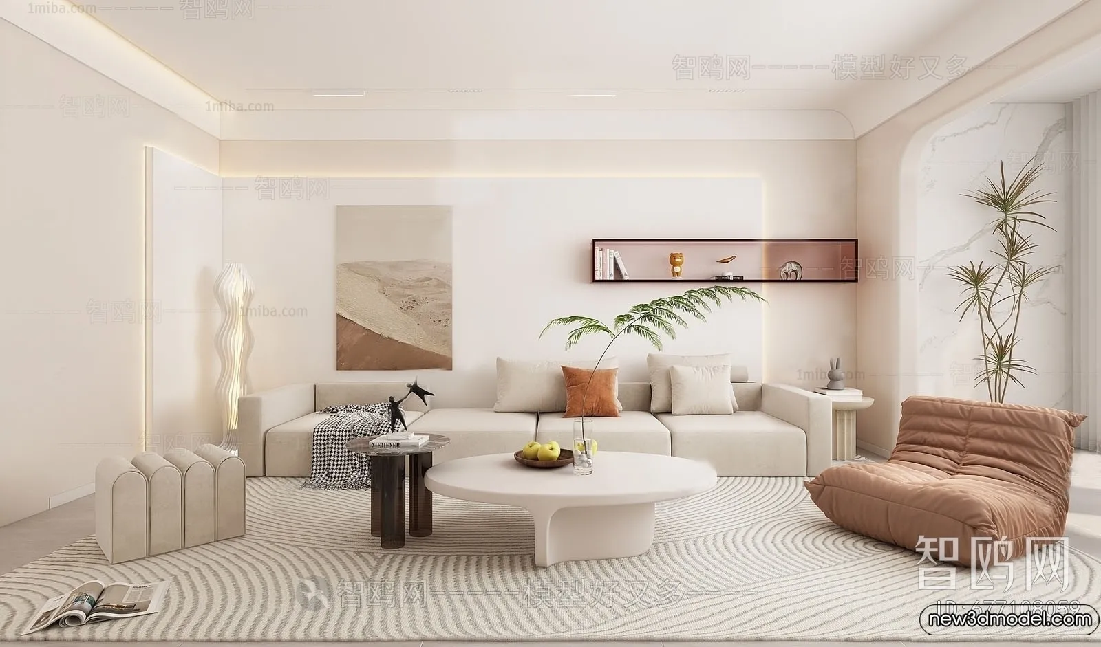 Living Room - 3D Models - 3D Interior Scenes - Modern Style - 320