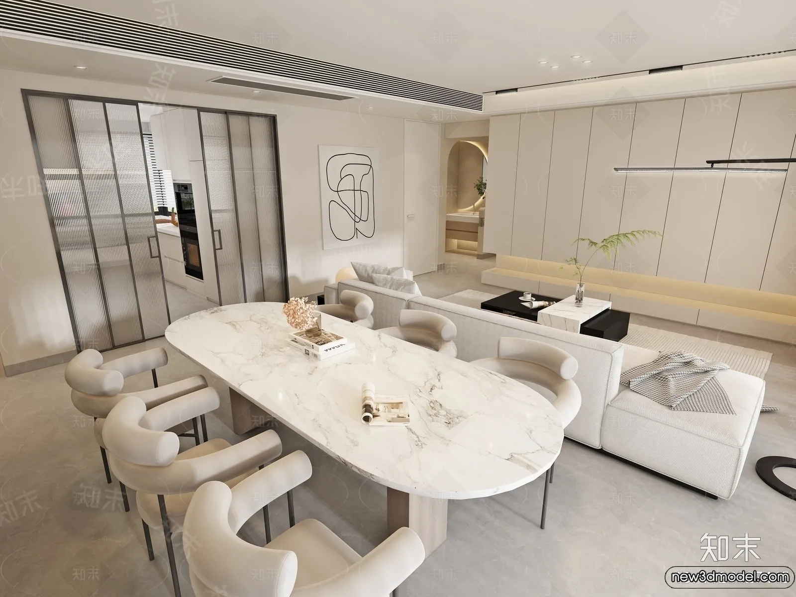 Living Room - 3D Models - 3D Interior Scenes - Modern Style - 324