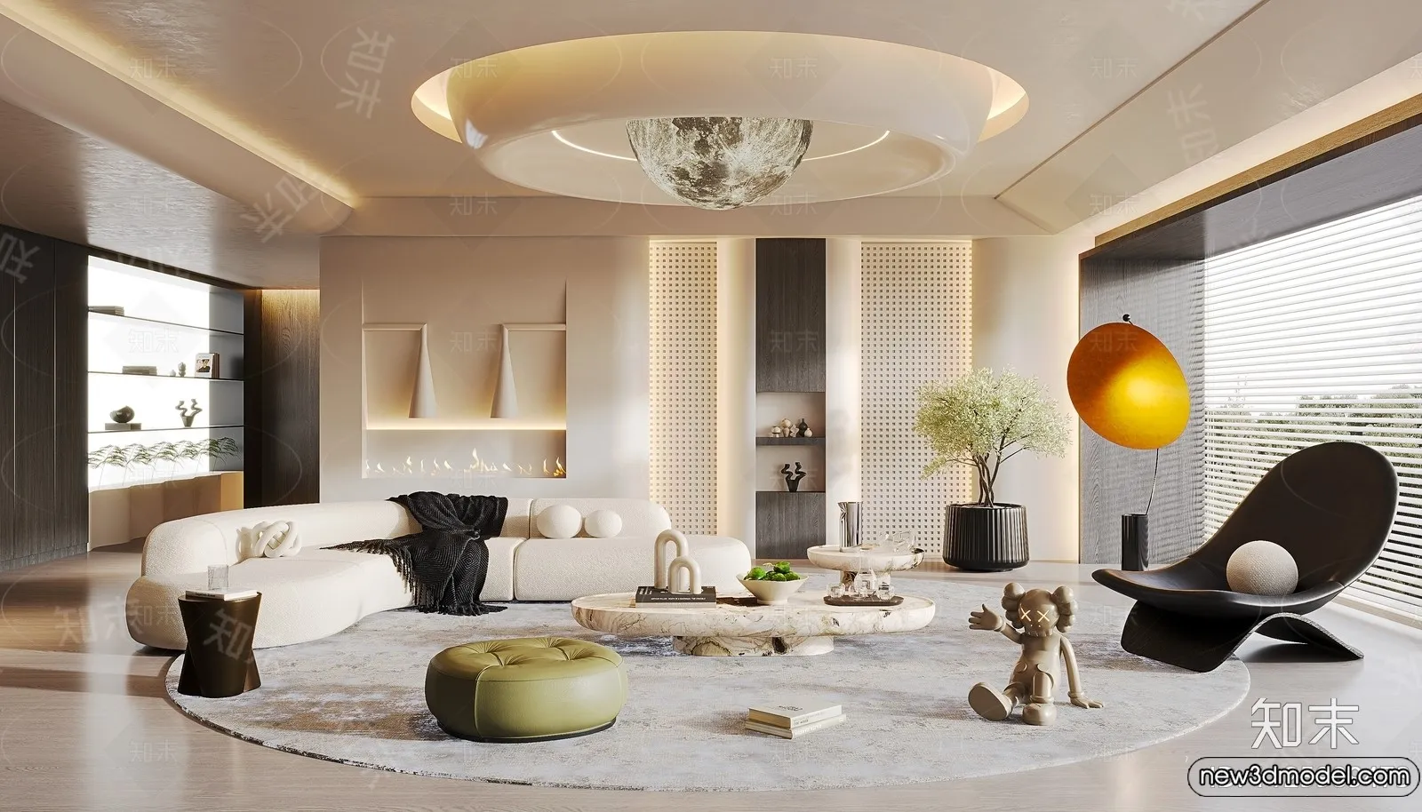 Living Room - 3D Models - 3D Interior Scenes - Modern Style - 329