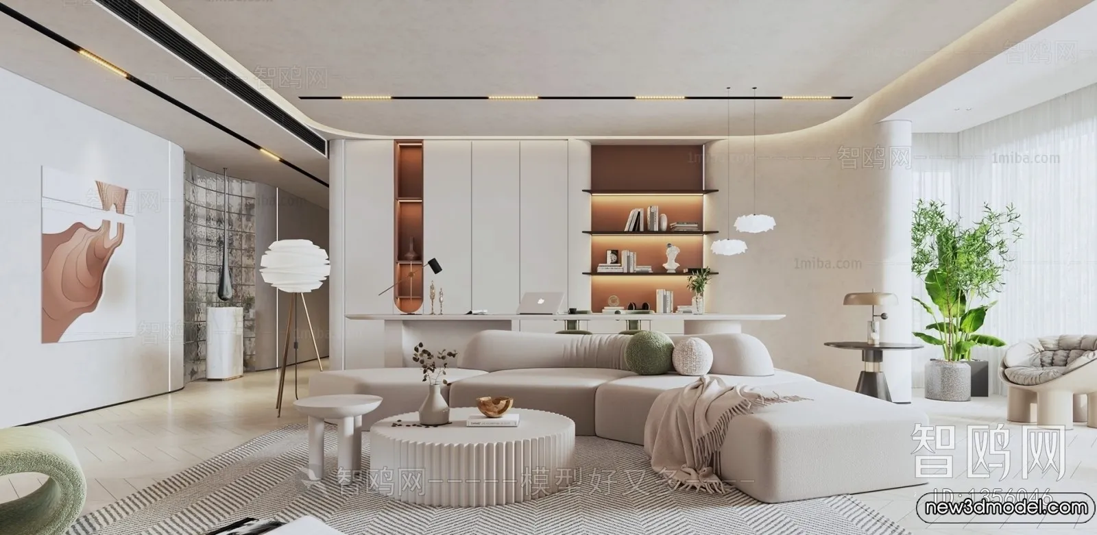 Living Room - 3D Models - 3D Interior Scenes - Modern Style - 332