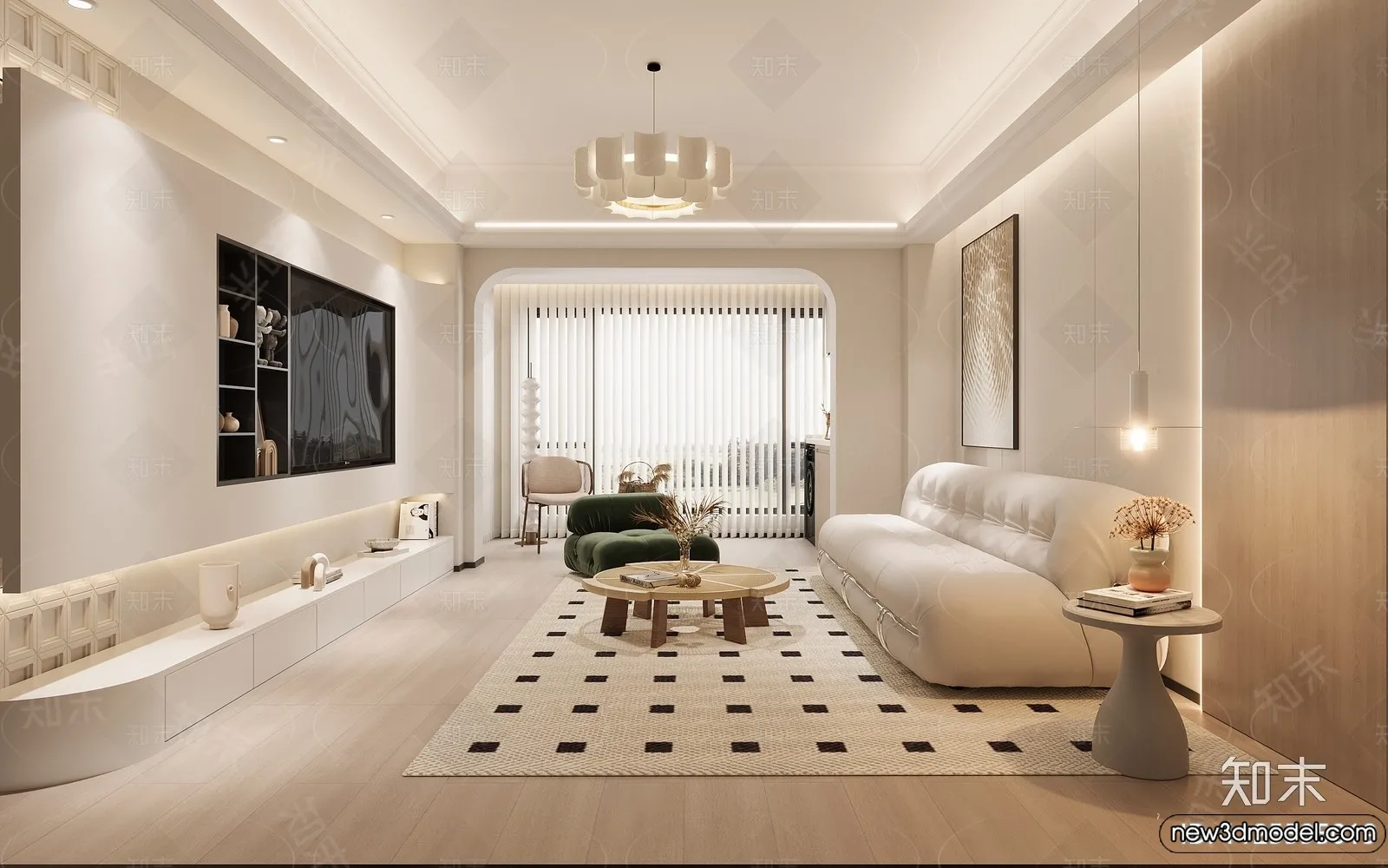 Living Room - 3D Models - 3D Interior Scenes - Modern Style - 335