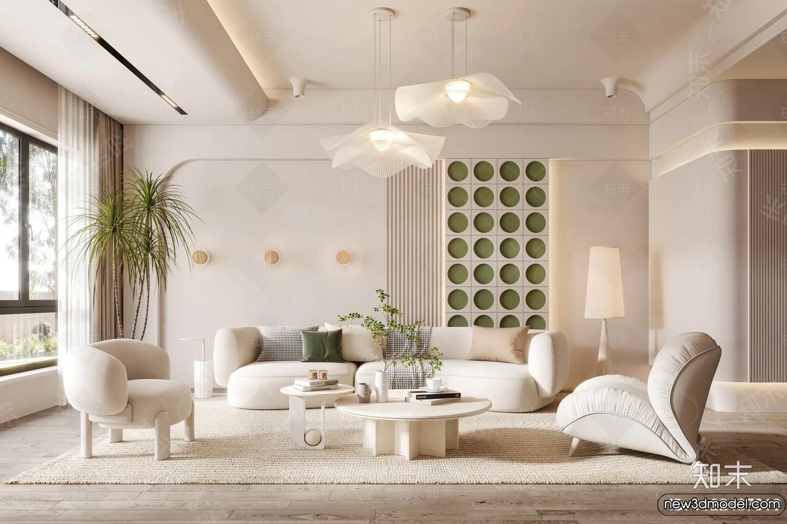 Living Room - 3D Models - 3D Interior Scenes - Modern Style - 338