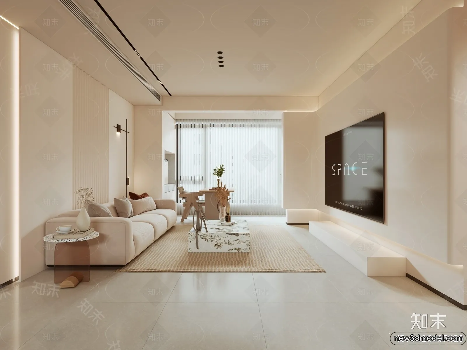 Living Room - 3D Models - 3D Interior Scenes - Modern Style - 340