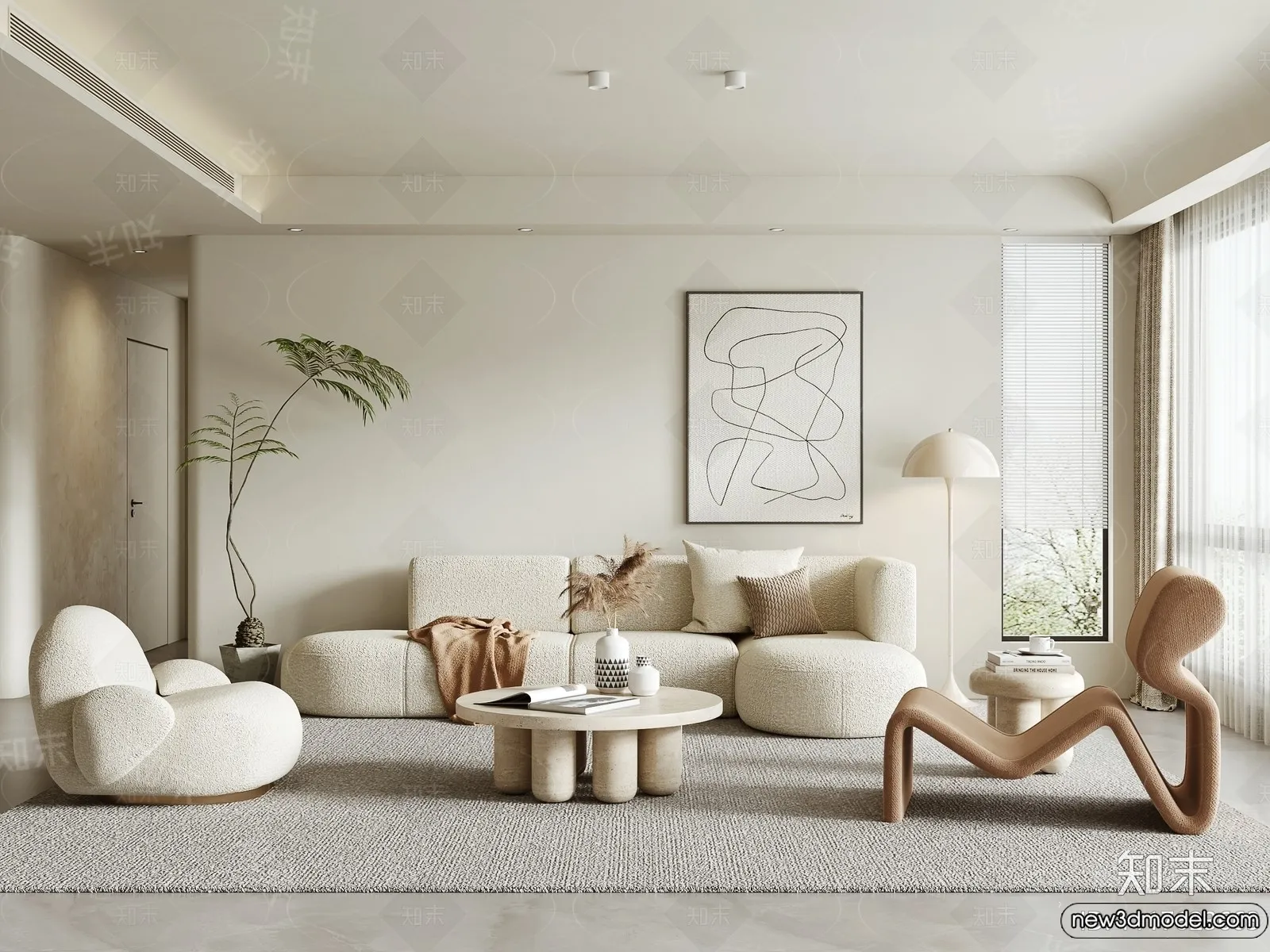 Living Room - 3D Models - 3D Interior Scenes - Modern Style - 342
