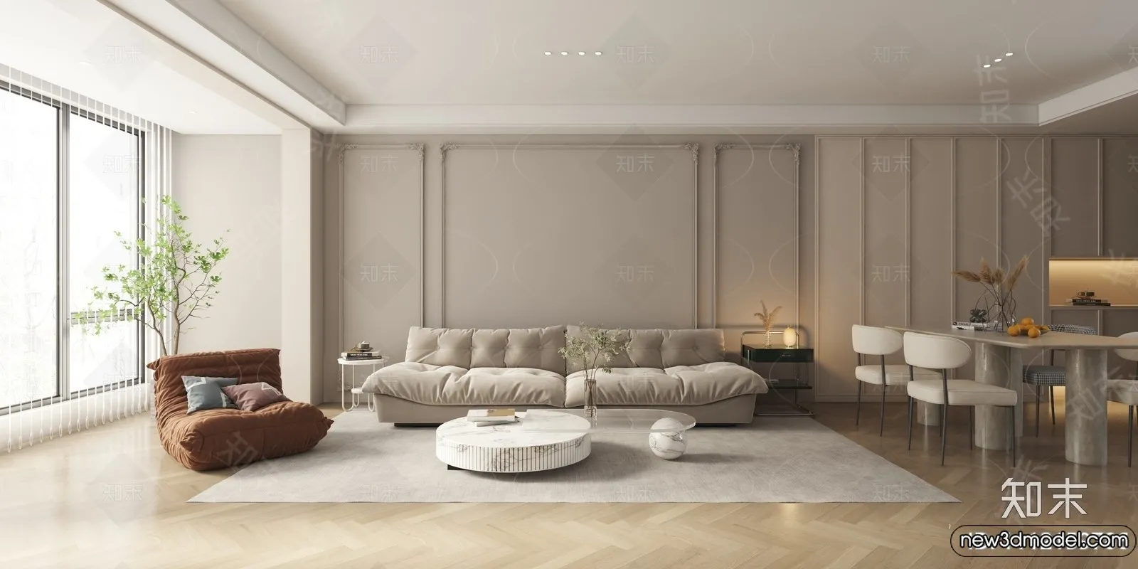 Living Room - 3D Models - 3D Interior Scenes - Modern Style - 343