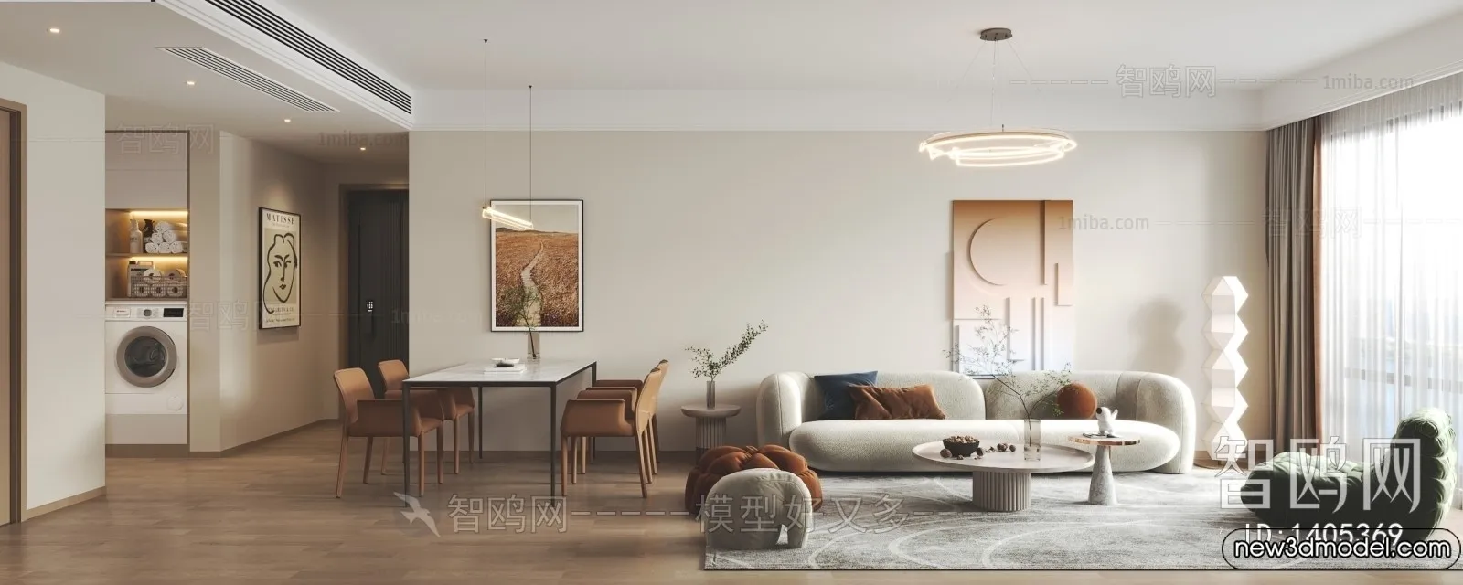 Living Room - 3D Models - 3D Interior Scenes - Modern Style - 344