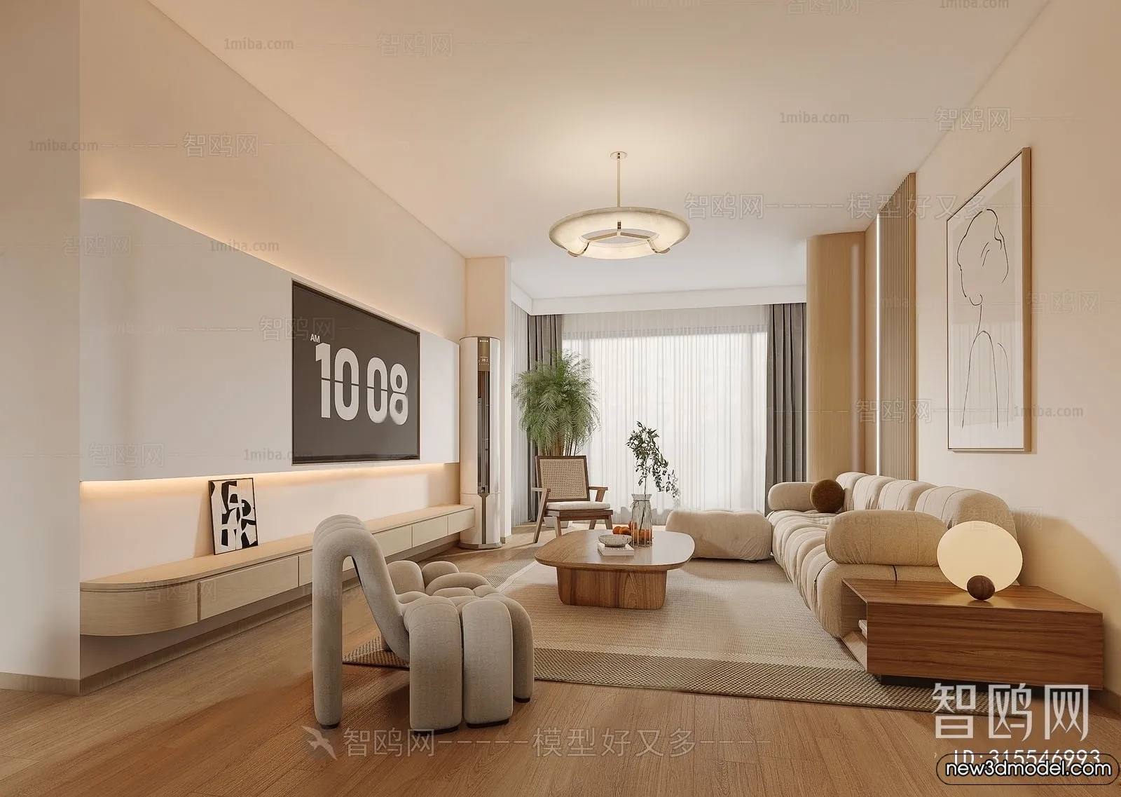 Living Room - 3D Models - 3D Interior Scenes - Modern Style - 345