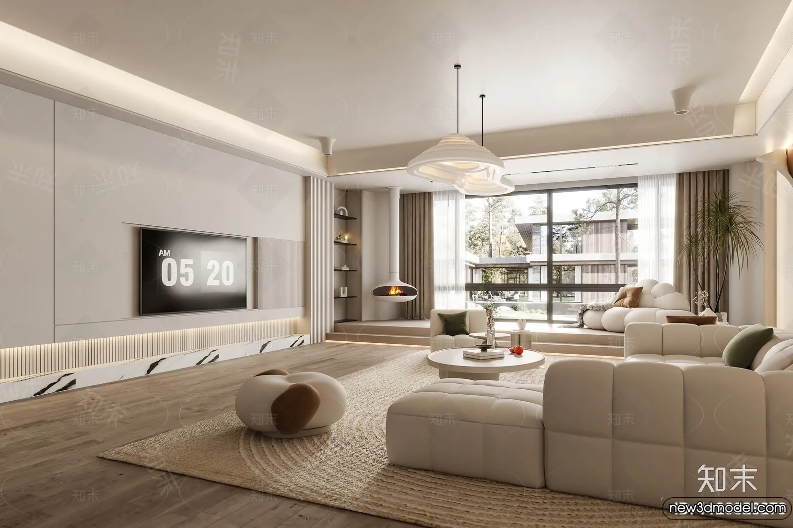 Living Room - 3D Models - 3D Interior Scenes - Modern Style - 347