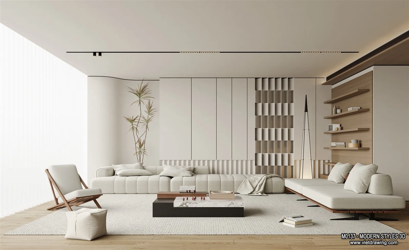 Living Room and Dining Room - 3D Interior Scene - 3D Models - 197