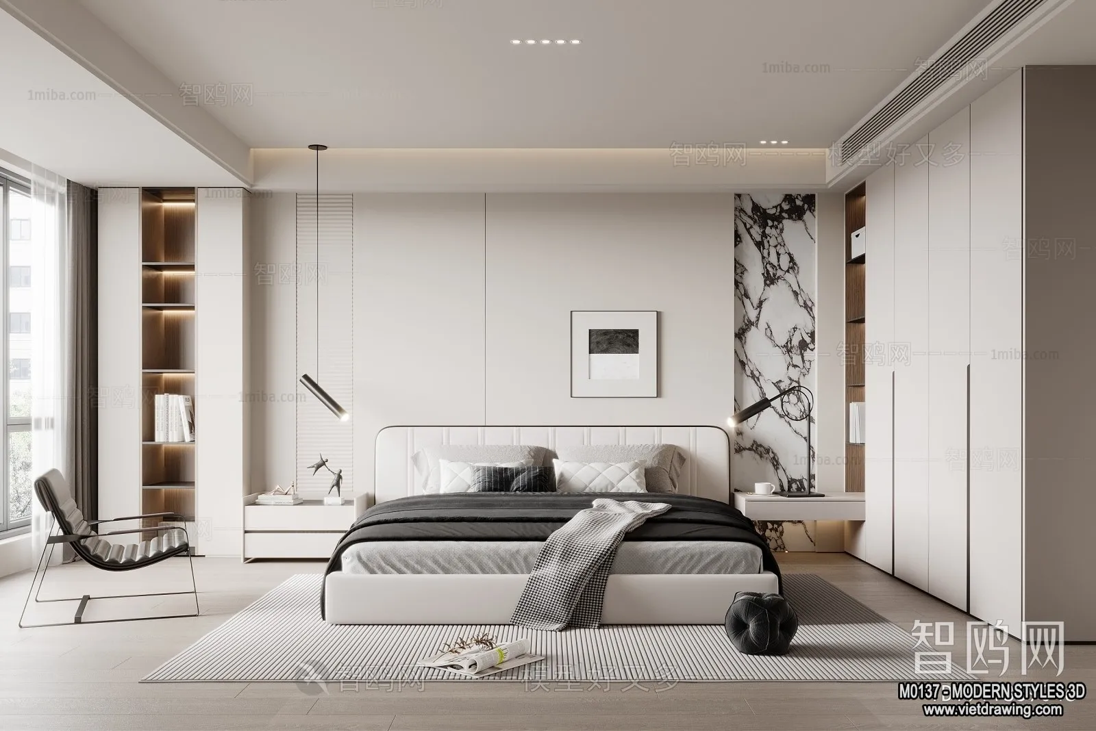 Living Room and Dining Room - 3D Interior Scene - 3D Models - 210