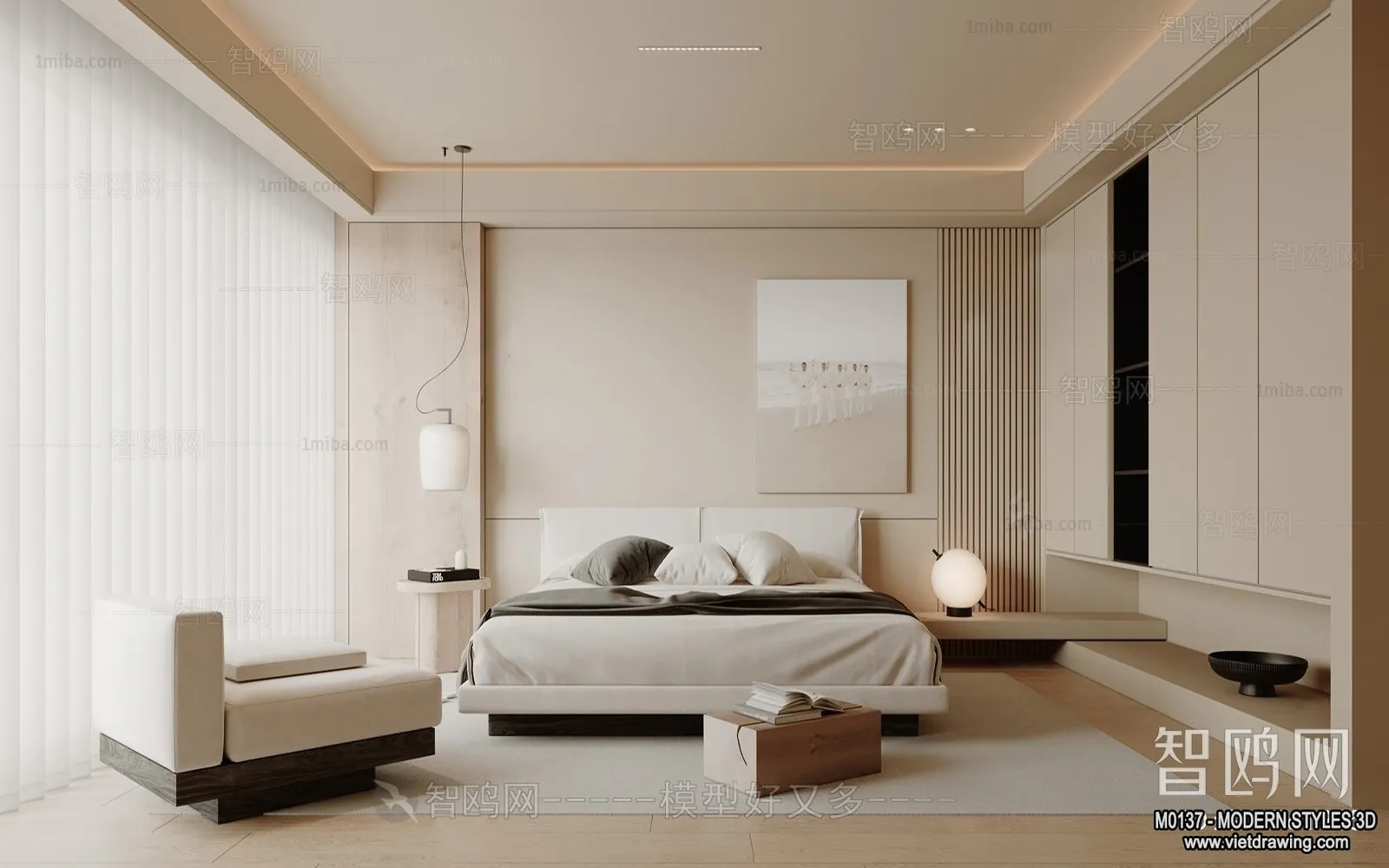 Living Room and Dining Room - 3D Interior Scene - 3D Models - 211