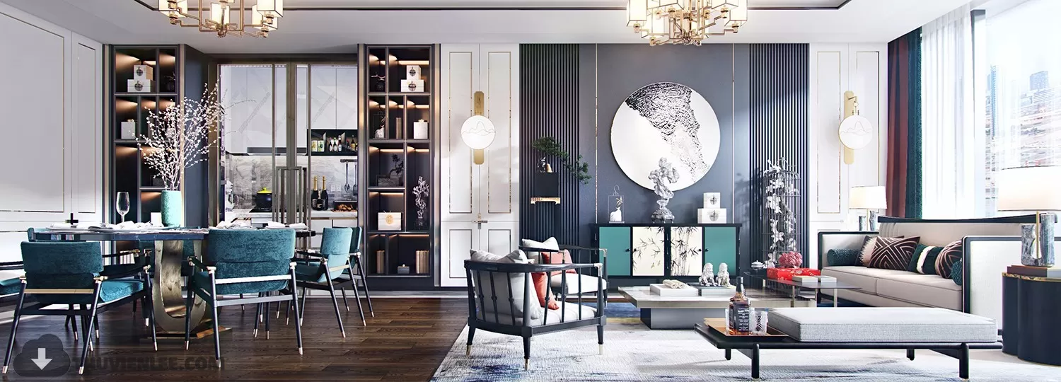 LIVING ROOM - CHINESE STYLE - 3D MODELS