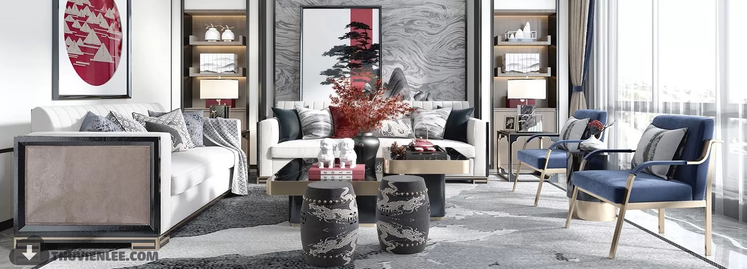 LIVING ROOM - CHINESE STYLE - 3D MODELS