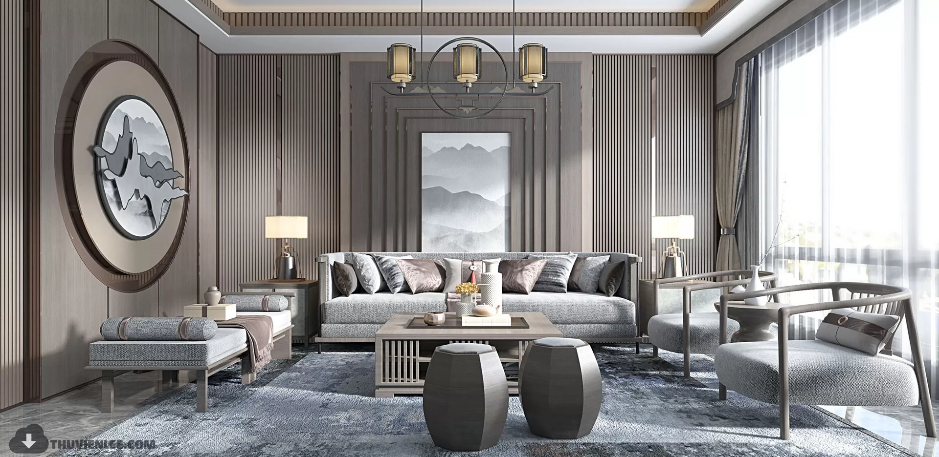 LIVING ROOM - CHINESE STYLE - 3D MODELS