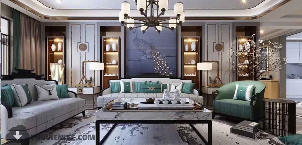 LIVING ROOM - CHINESE STYLE - 3D MODELS