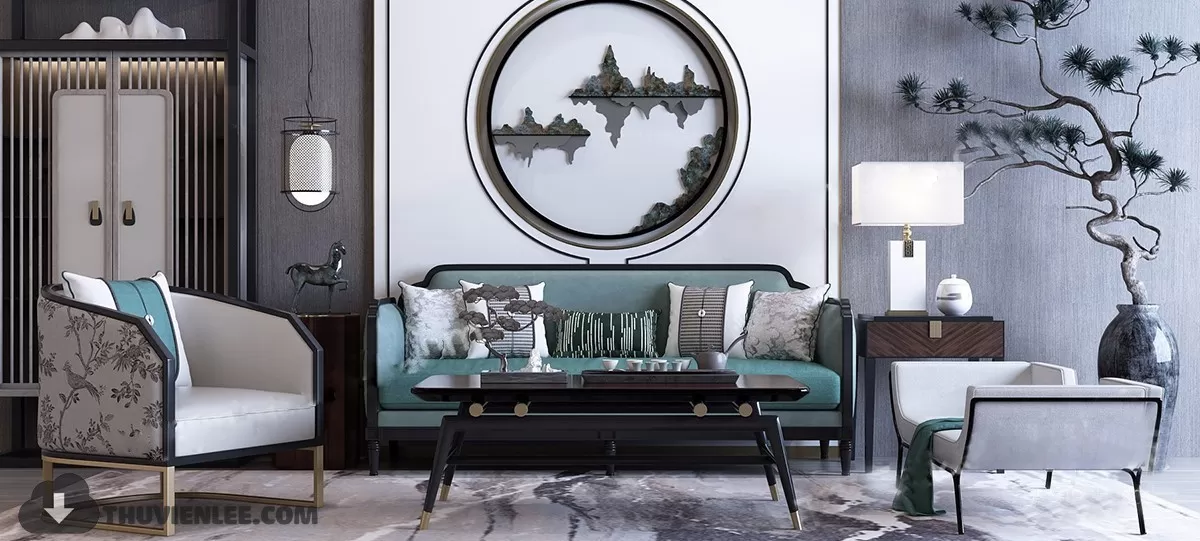 LIVING ROOM - CHINESE STYLE - 3D MODELS