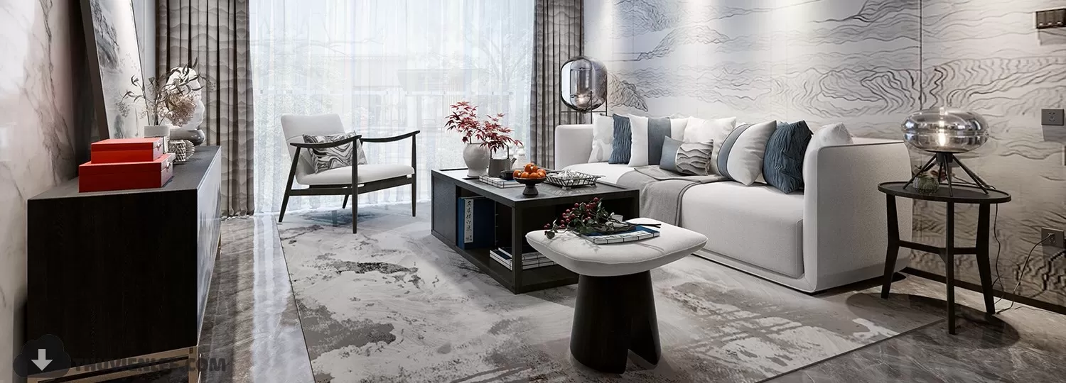 LIVING ROOM - CHINESE STYLE - 3D MODELS