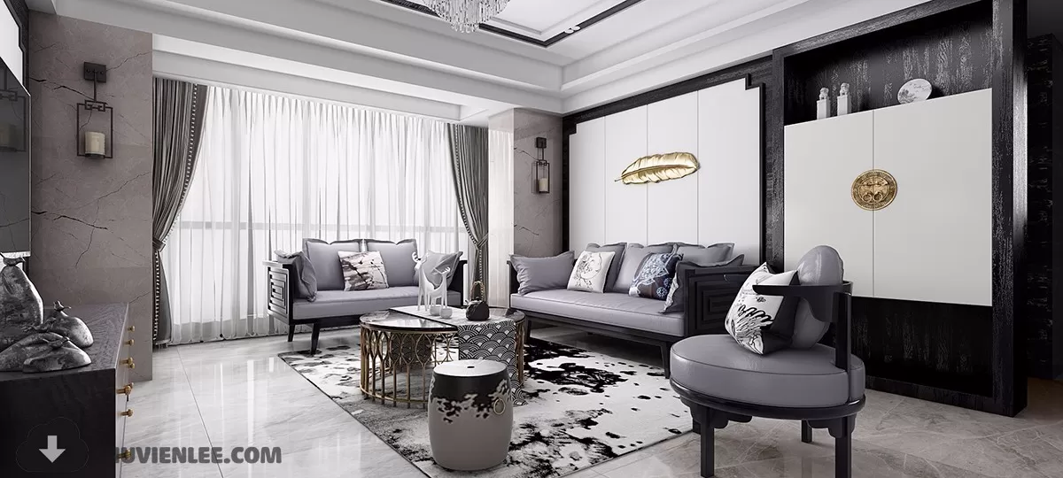 LIVING ROOM - CHINESE STYLE - 3D MODELS