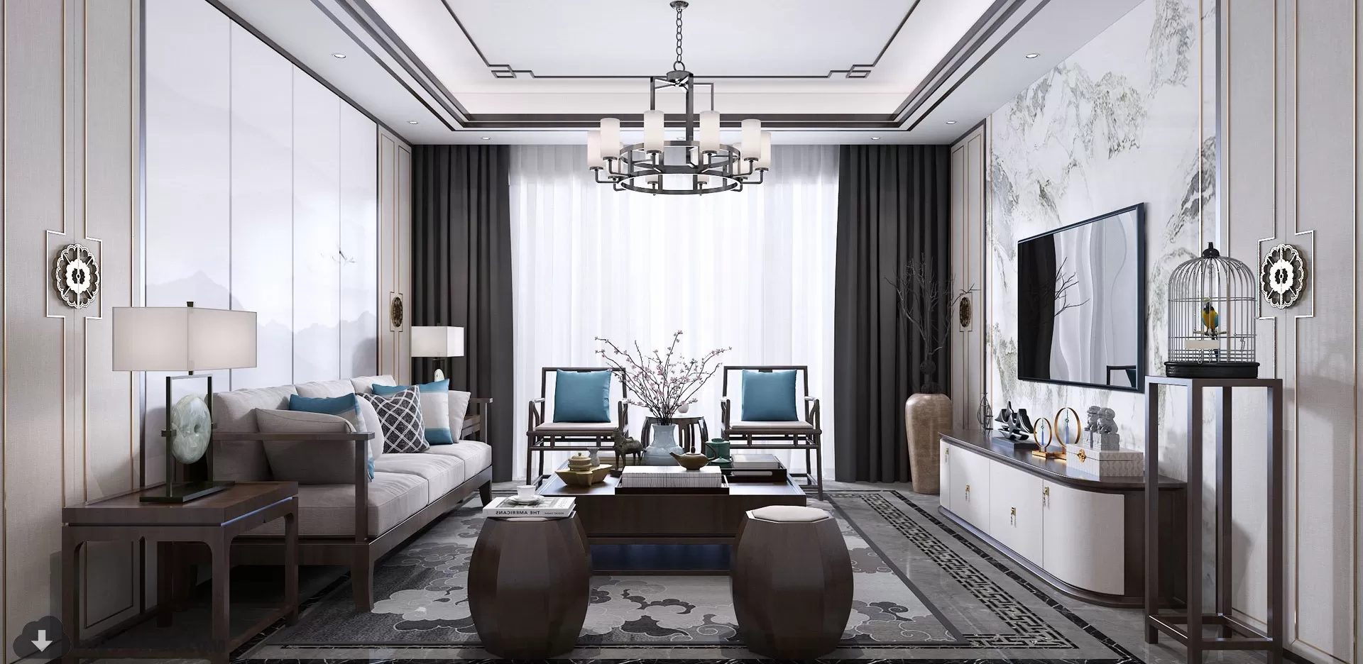 LIVING ROOM - CHINESE STYLE - 3D MODELS