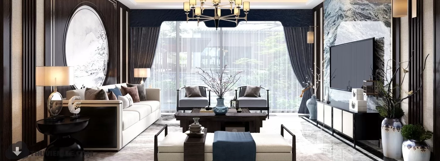 LIVING ROOM - CHINESE STYLE - 3D MODELS
