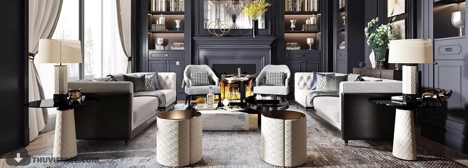 LIVING ROOM - EUROPEAN STYLE - 3D MODELS