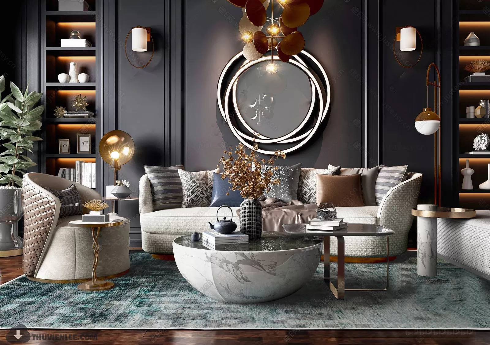 LIVING ROOM - EUROPEAN STYLE - 3D MODELS