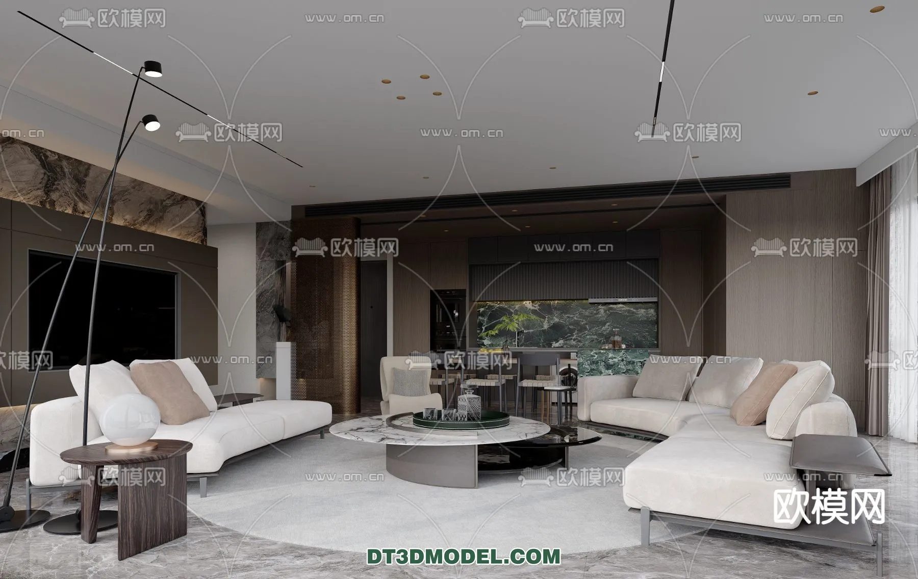 Living Room - Italian Style - Interior 3D Scene - 002