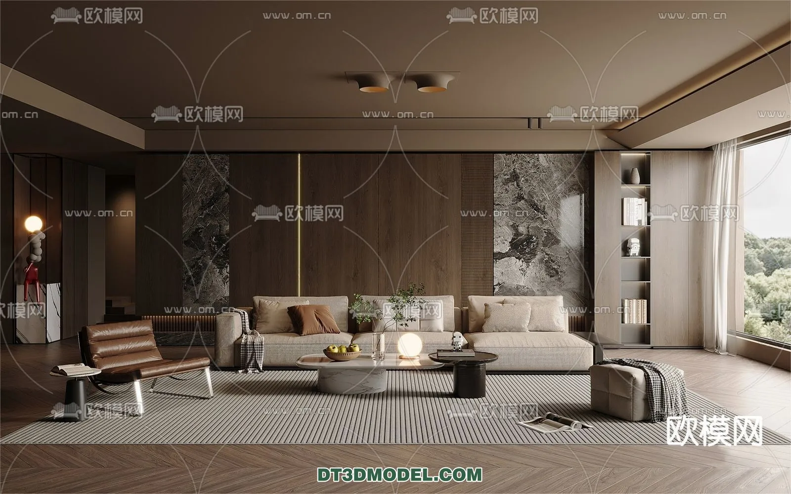 Living Room - Italian Style - Interior 3D Scene - 003