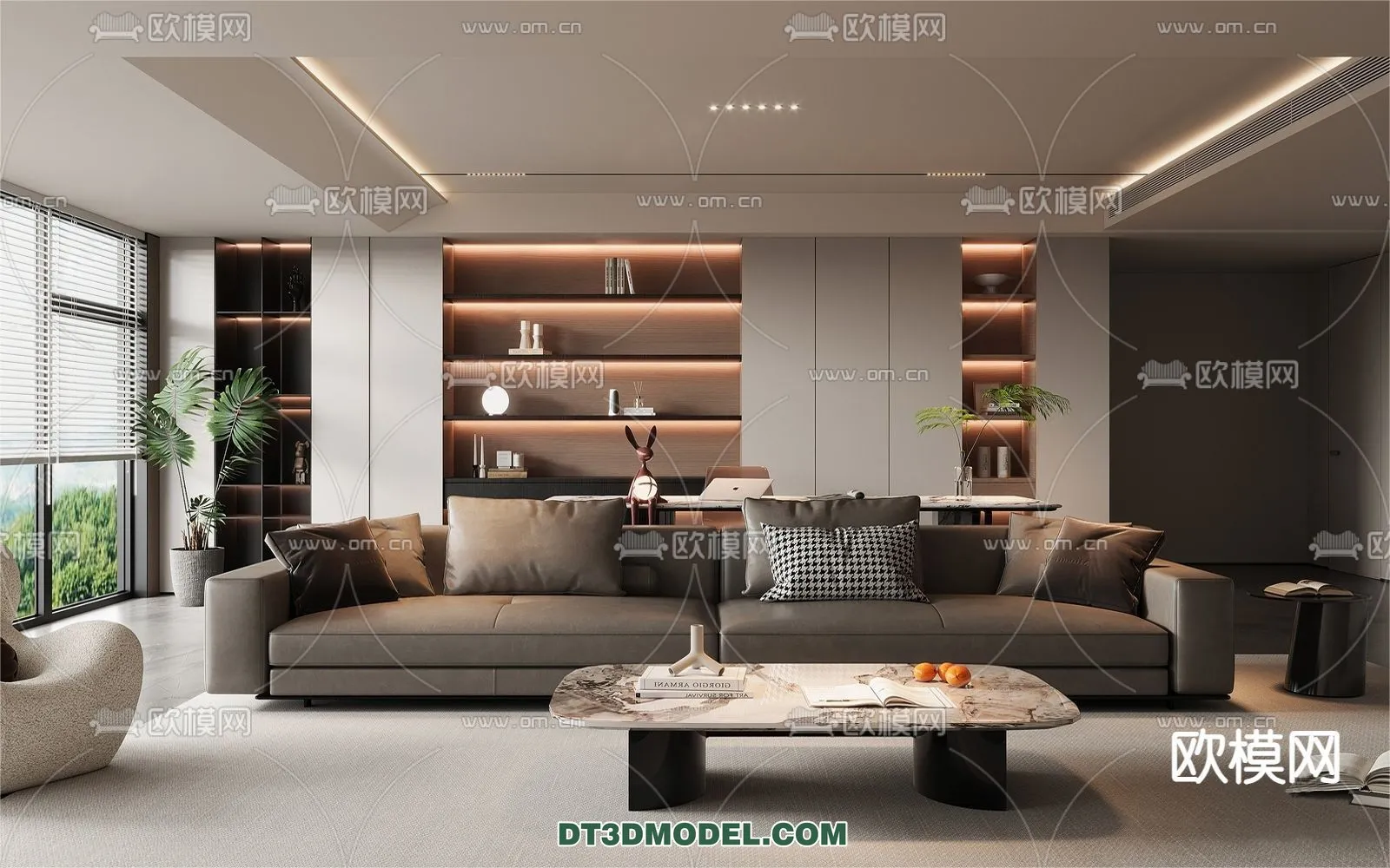 Living Room - Italian Style - Interior 3D Scene - 005