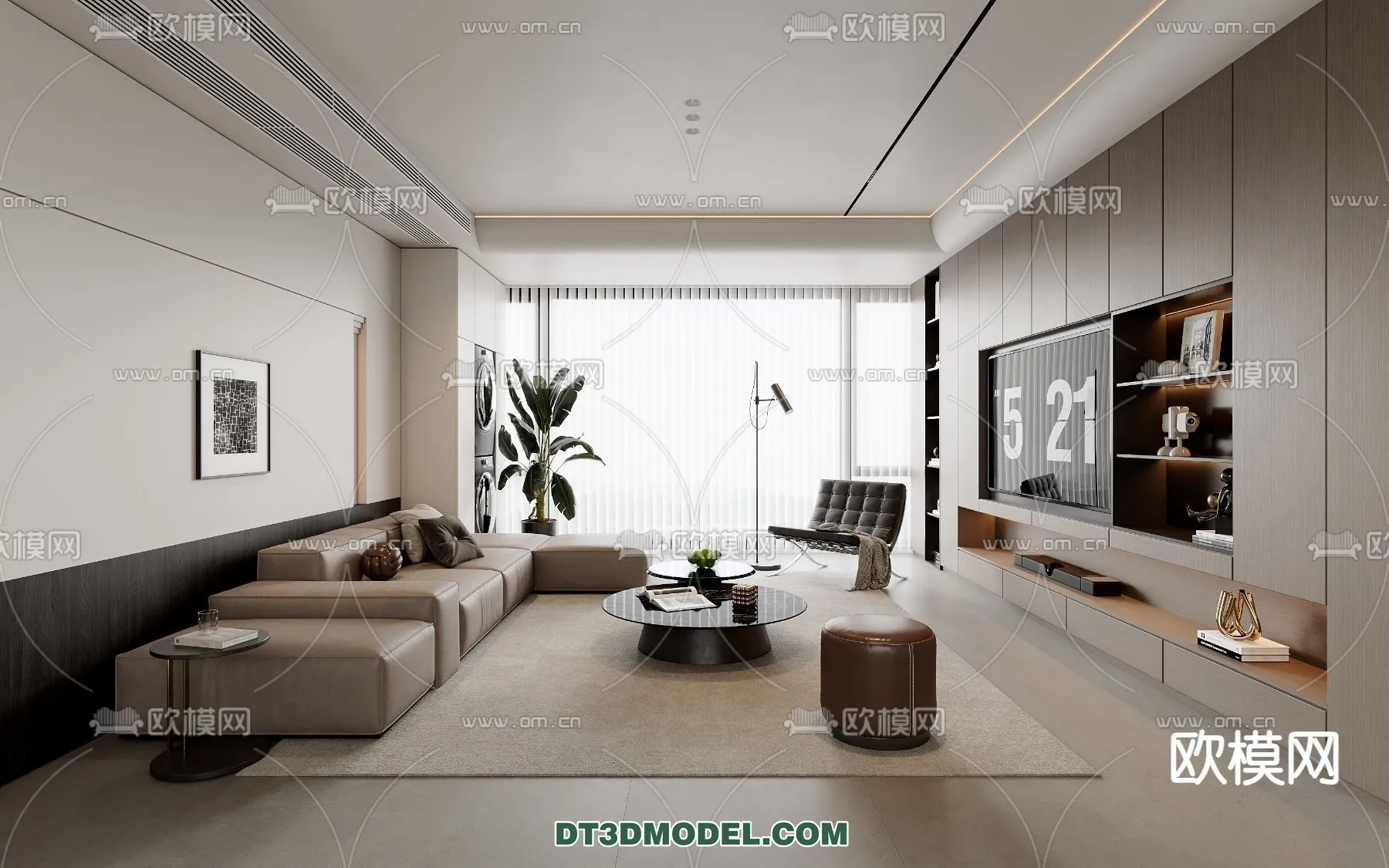 Living Room - Italian Style - Interior 3D Scene - 009