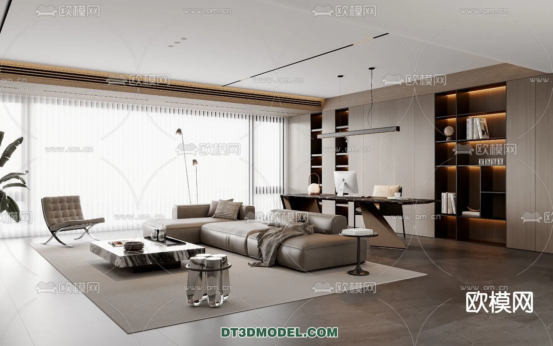 Living Room - Italian Style - Interior 3D Scene - 011