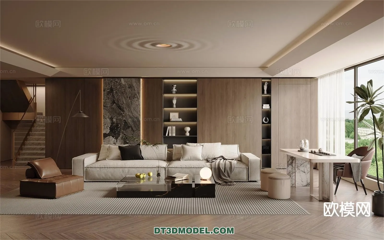 Living Room - Italian Style - Interior 3D Scene - 013