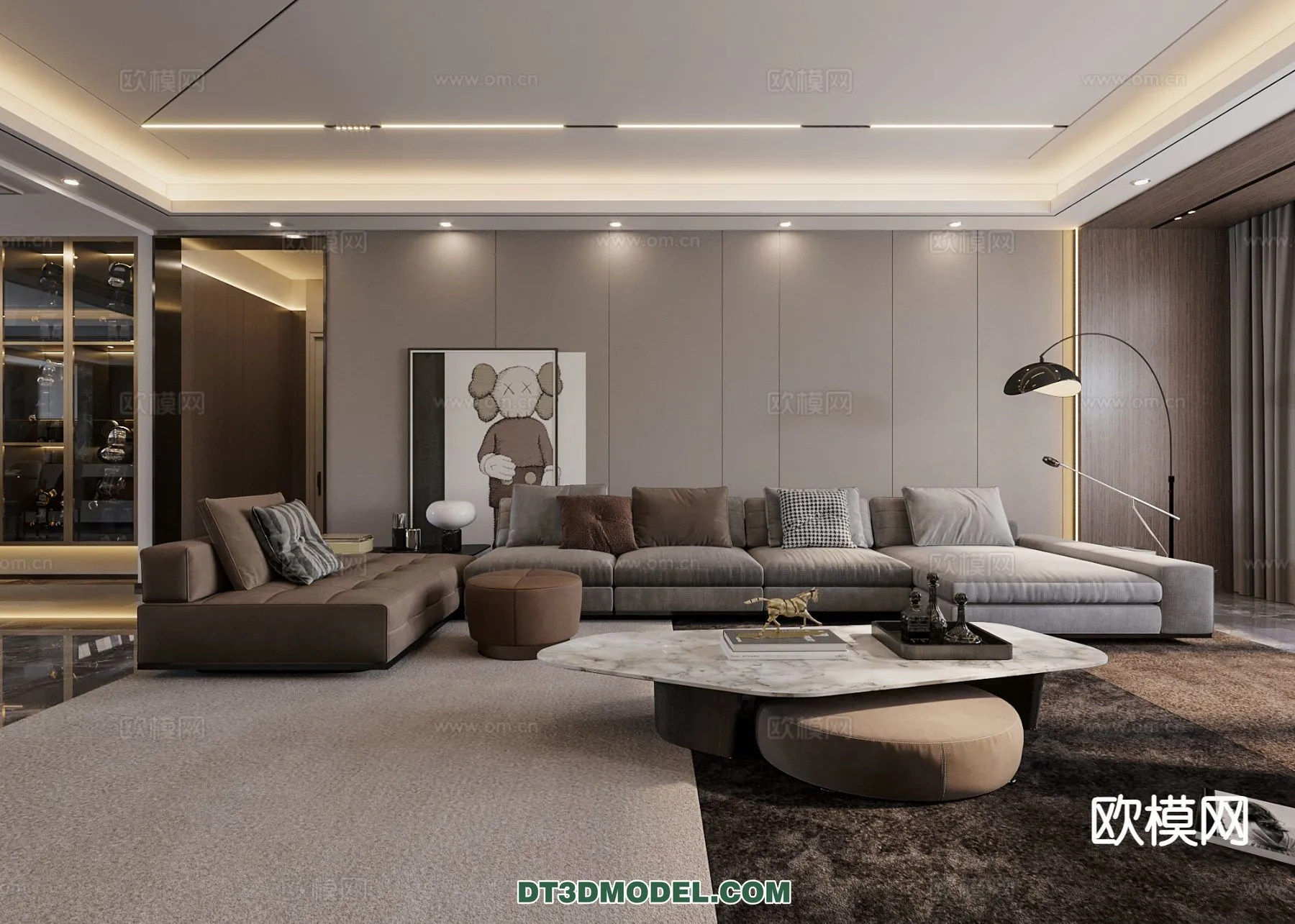 Living Room - Italian Style - Interior 3D Scene - 014