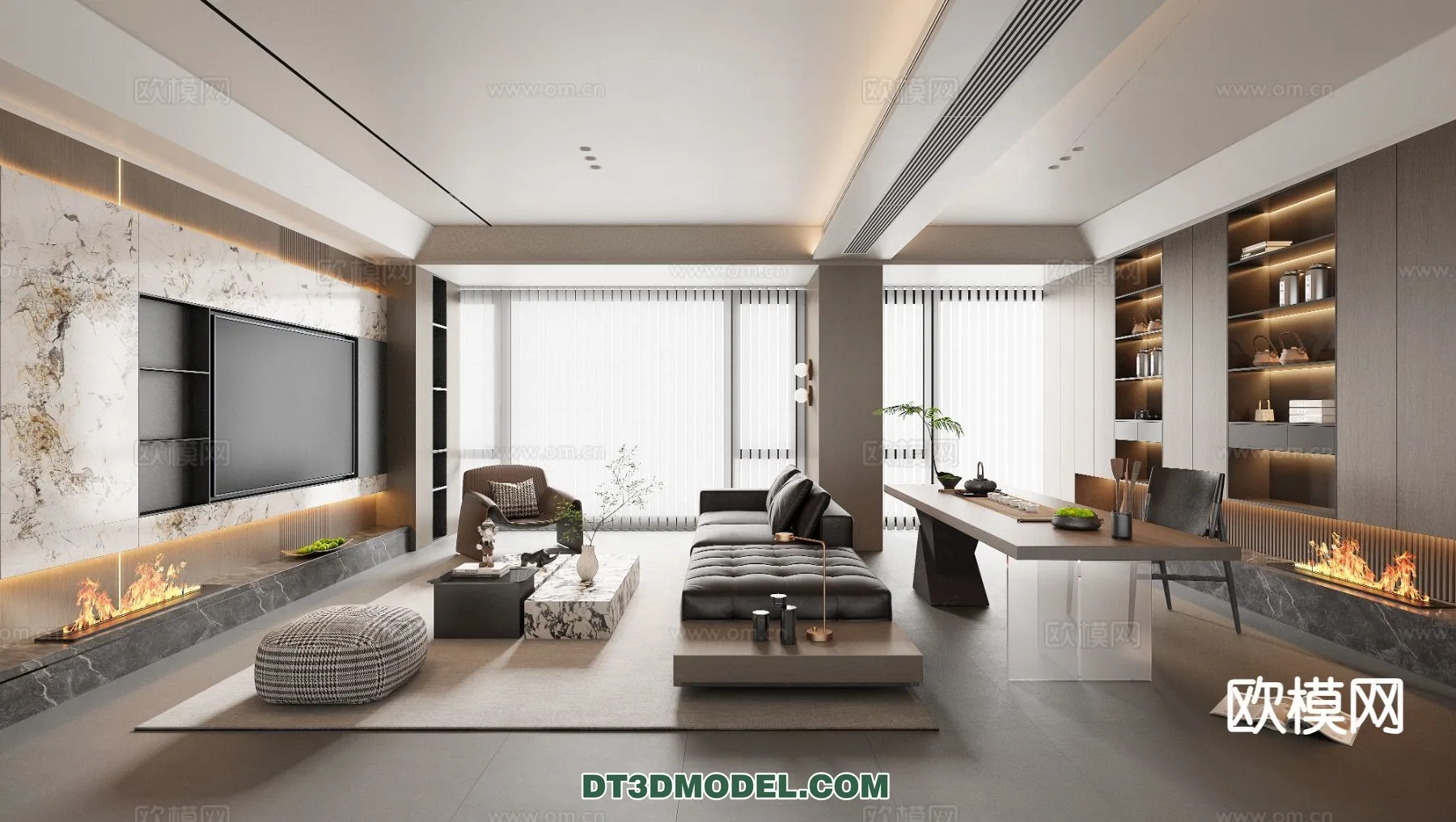 Living Room - Italian Style - Interior 3D Scene - 015