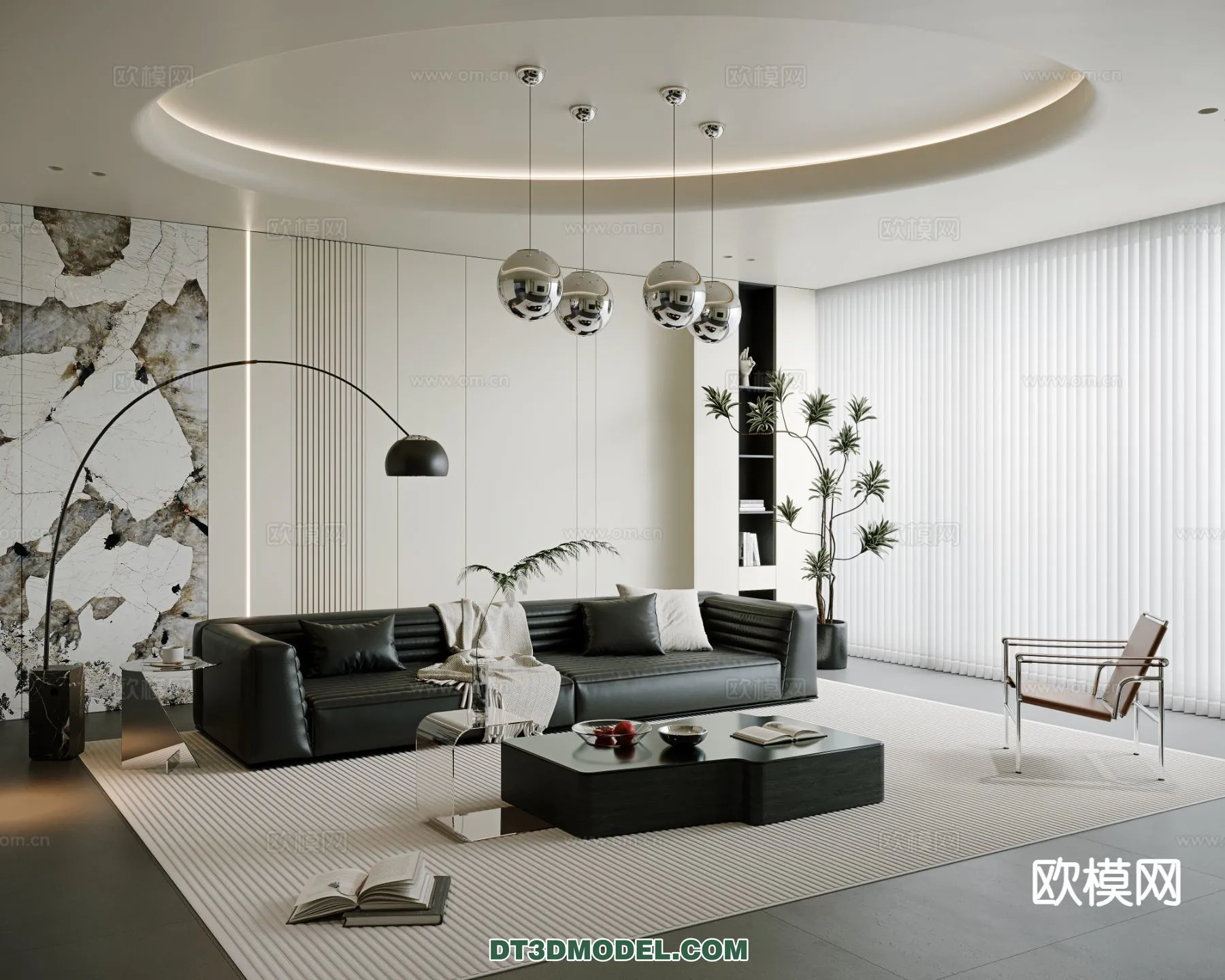 Living Room - Italian Style - Interior 3D Scene - 016
