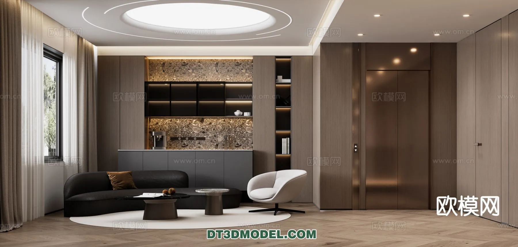 Living Room - Italian Style - Interior 3D Scene - 017