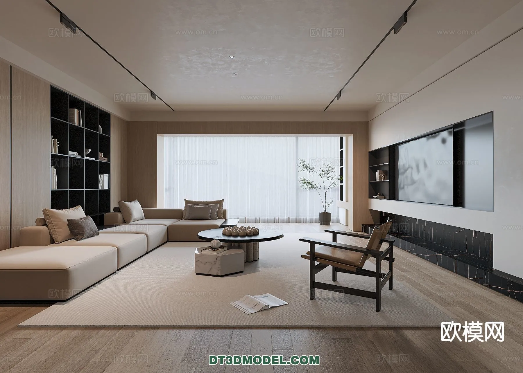 Living Room - Italian Style - Interior 3D Scene - 018