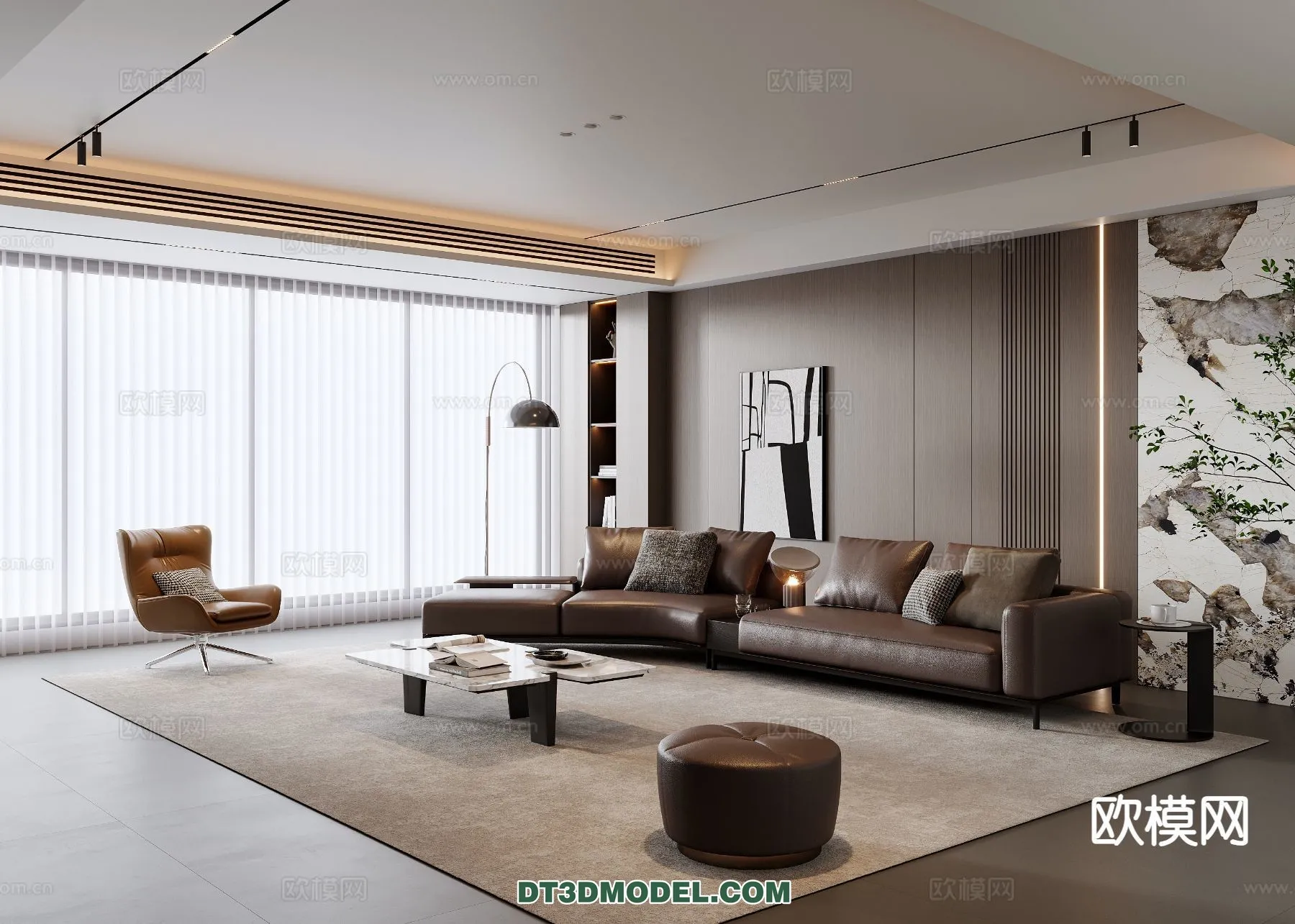 Living Room - Italian Style - Interior 3D Scene - 022