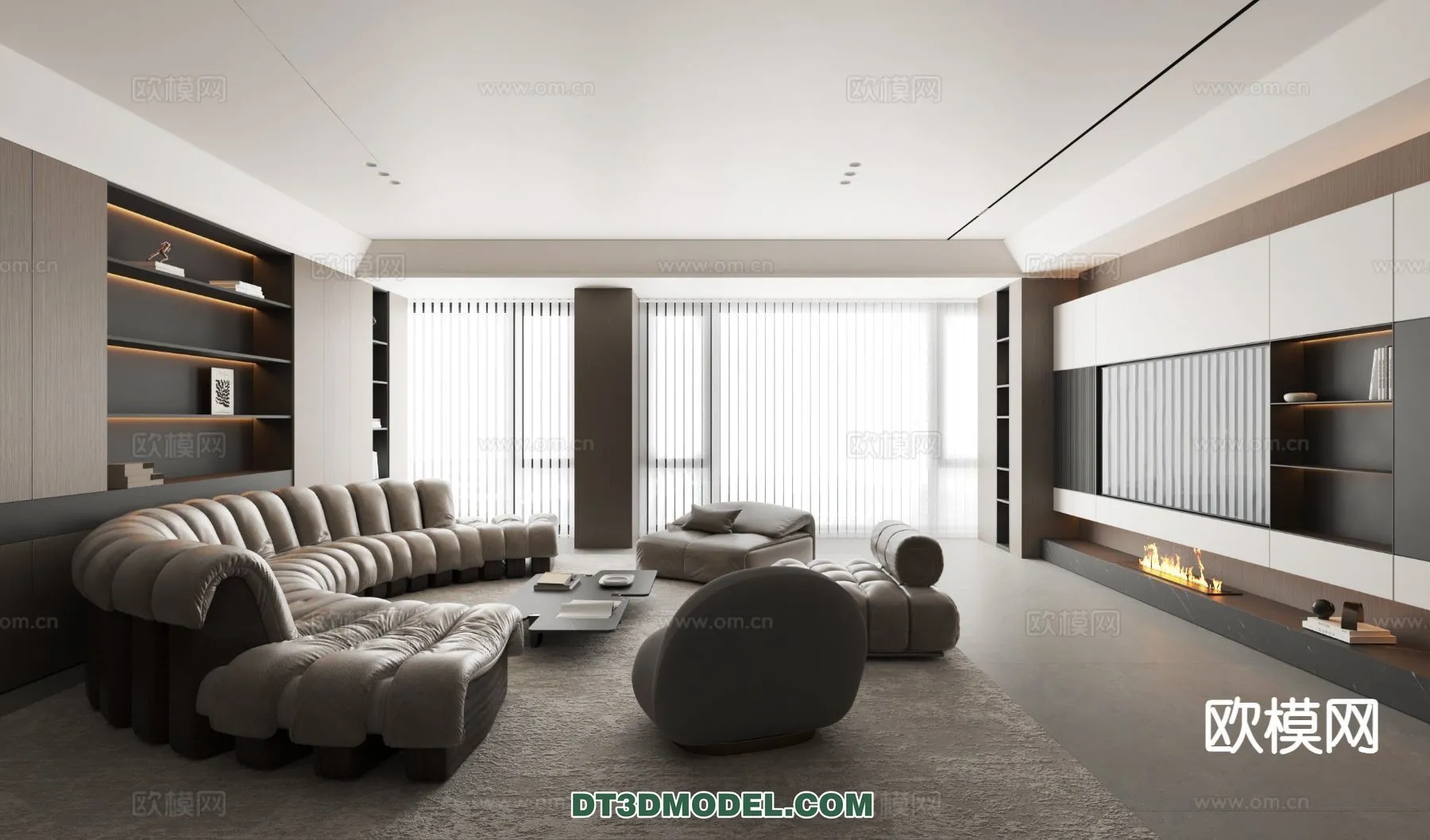 Living Room - Italian Style - Interior 3D Scene - 023