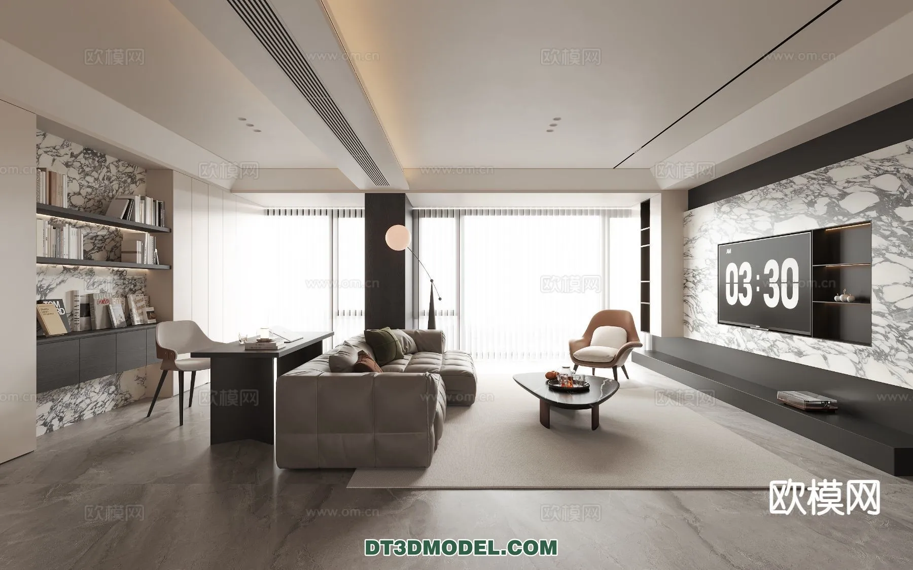 Living Room - Italian Style - Interior 3D Scene - 029