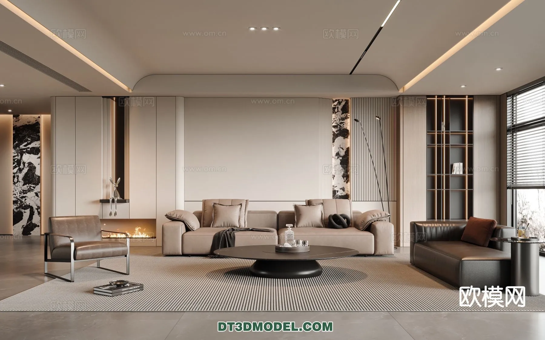 Living Room - Italian Style - Interior 3D Scene - 033