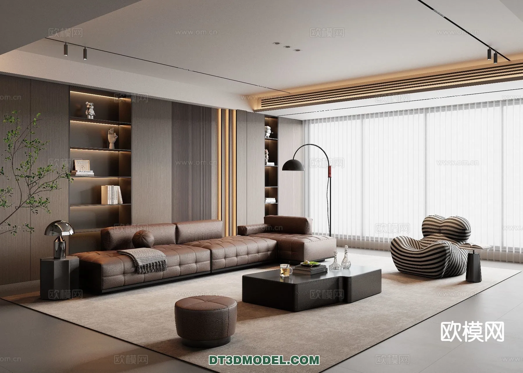Living Room - Italian Style - Interior 3D Scene - 038