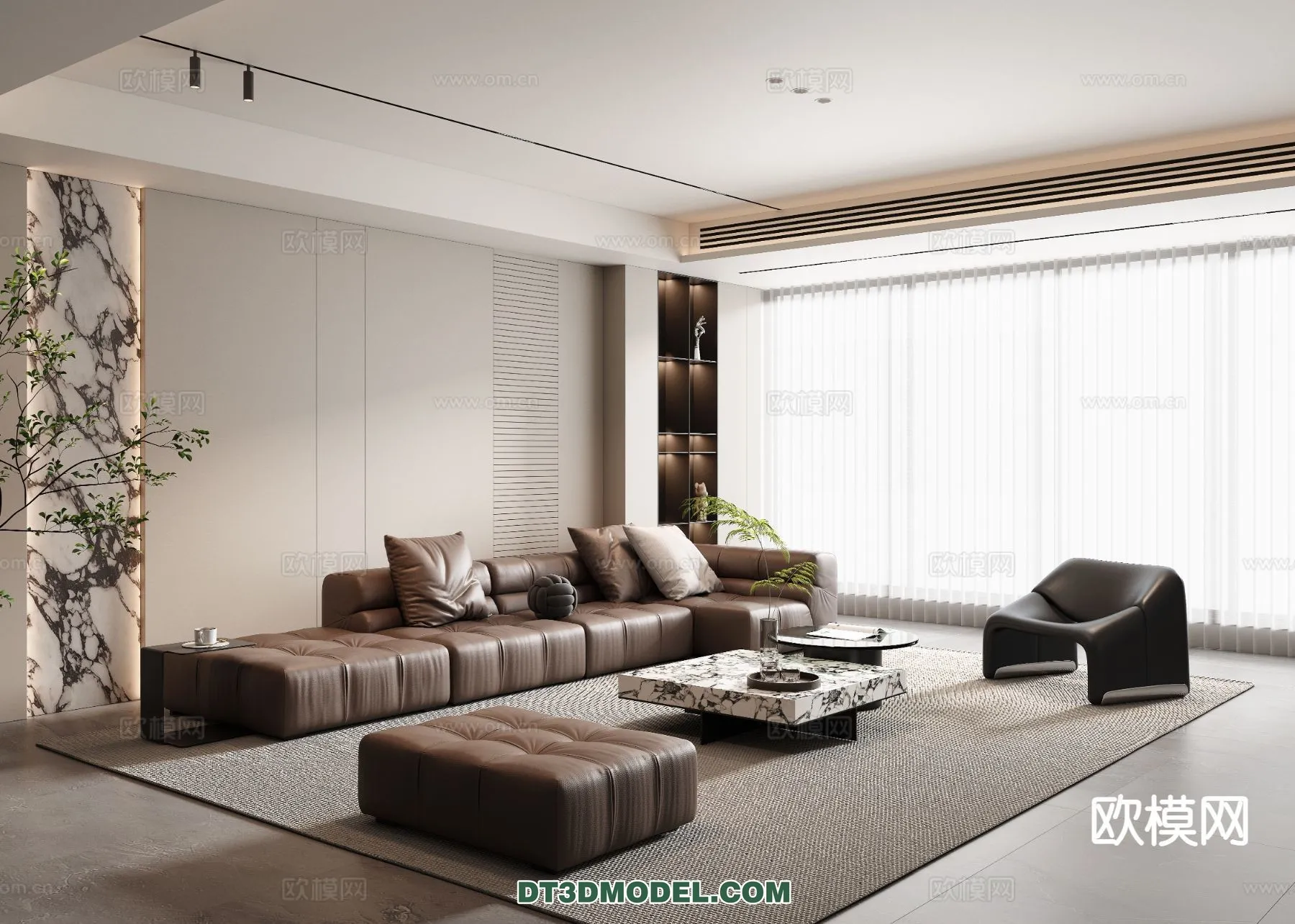 Living Room - Italian Style - Interior 3D Scene - 043