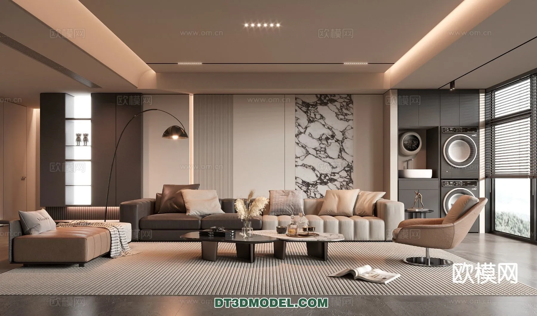 Living Room - Italian Style - Interior 3D Scene - 045