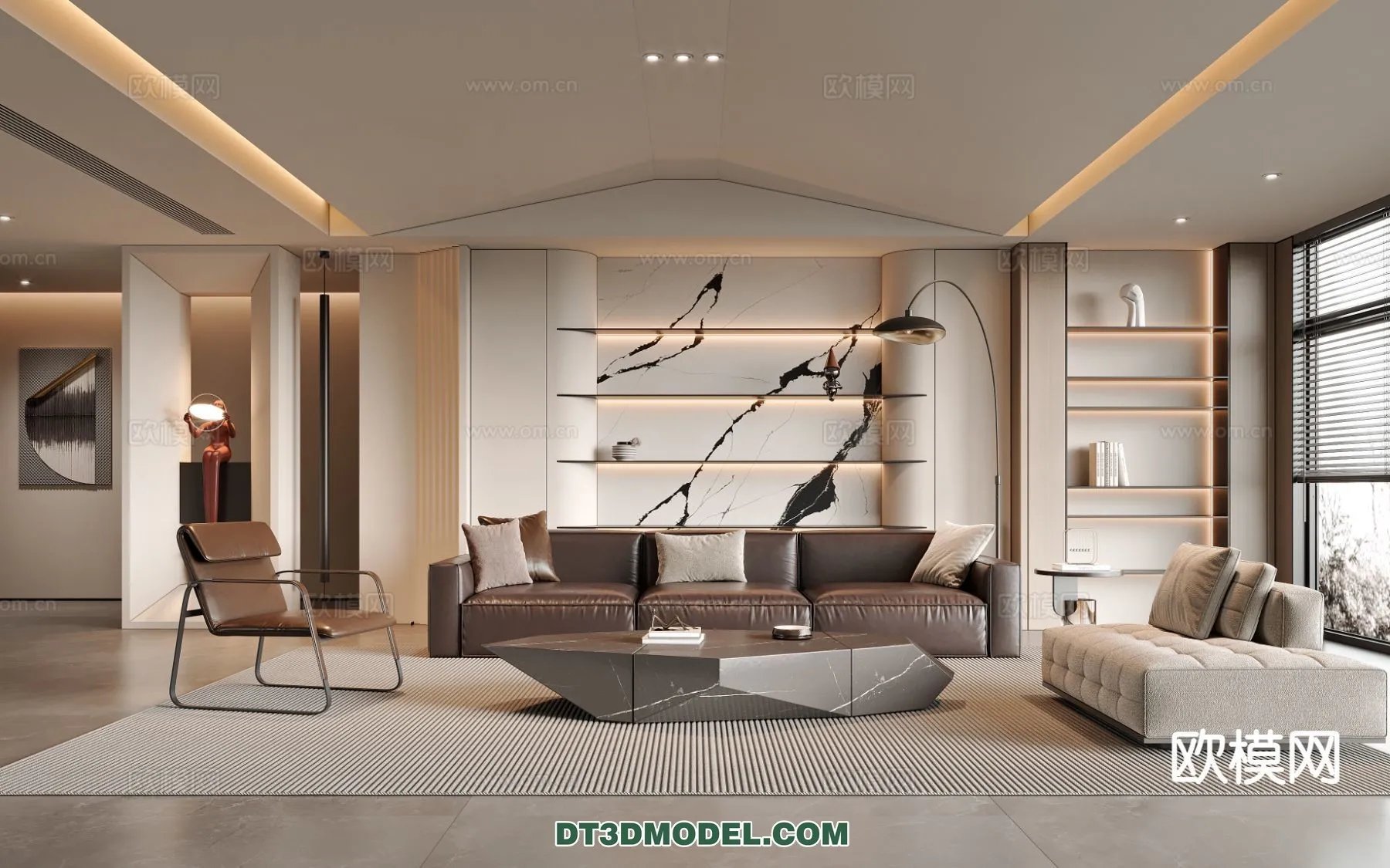 Living Room - Italian Style - Interior 3D Scene - 047